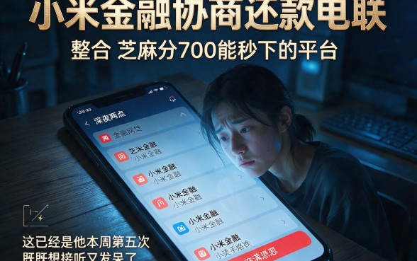 小米金融协商还款电联，整合五个芝麻分700能秒下的平台