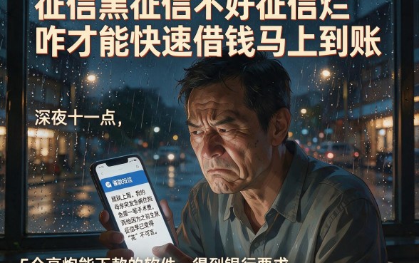 征信黑征信不好征信烂咋才能快速借钱马上到账,详细阐述5个高炮能下款的软件