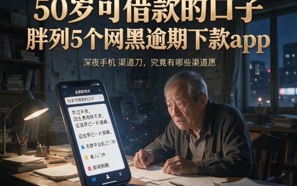 50岁可借款的口子，胪列5个网黑逾期下款app