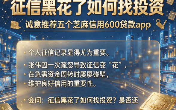 征信黑花了如何找投资,诚意推荐五个芝麻信用600贷款app