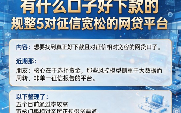 有什么口子好下款的,规整5个对征信宽松的网贷平台