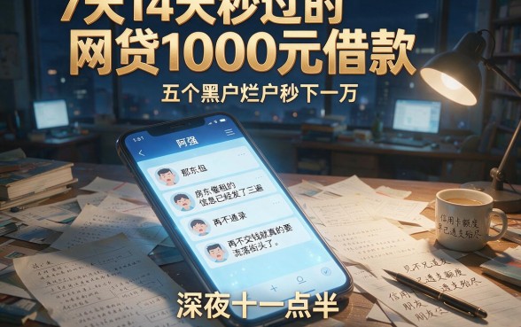7天14天秒过的网贷1000元借款，归纳五个黑户烂户秒下一万