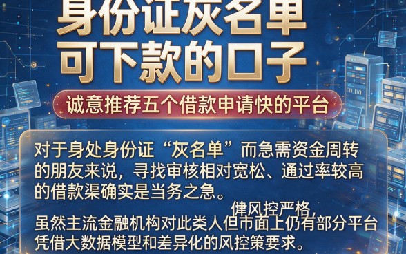 身份证灰名单可下款的口子,诚意推荐五个借款申请快的平台