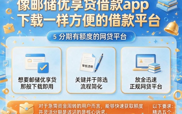 像邮储优享贷借款app下载一样方便的借款平台,整理5个分期有额度的网贷平台