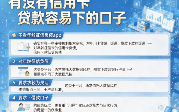 有没有信用卡贷款容易下的口子,详细阐述五个不看年龄征信负债的app