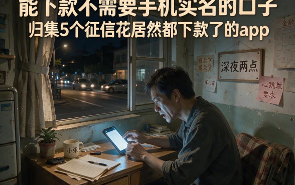 能下款不需要手机实名的口子，归集5个征信花居然都下款了的app