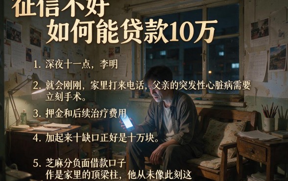 征信不好如何能贷款10万,胪列5个芝麻分负面借款的口子