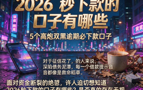 2026秒下款的口子有哪些，归纳5个高炮双黑逾期必下款口子