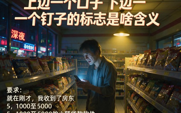 上边一个口子下边一个钉子的标志是啥含义，理出5个1000至5000的小额贷款软件