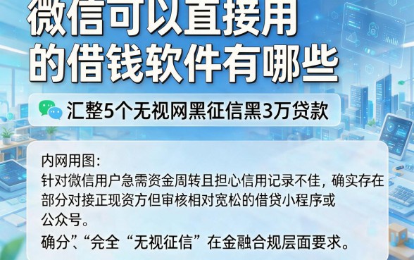 微信可以直接用的借钱软件有哪些,汇整5个无视网黑征信黑3万贷款