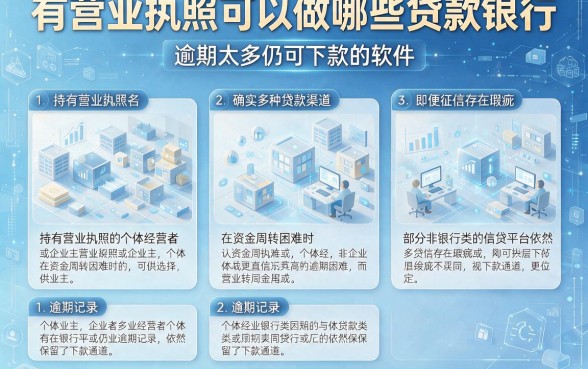 有营业执照可以做哪些贷款银行,详细阐述五个逾期太多仍可下款的软件