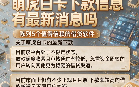 萌虎白卡下款信息有最新消息吗,陈列5个值得信赖的借贷软件