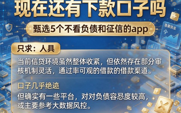现在还有下款口子吗,甄选5个不看负债和征信的app