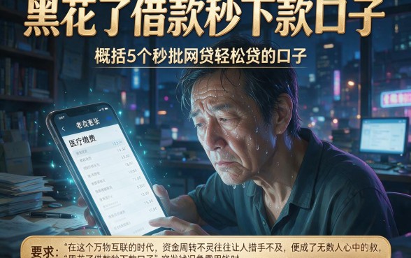 黑花了借款秒下款口子，概括5个秒批网贷轻松贷的口子