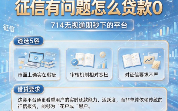 征信有问题怎么贷款0,遴选5个714无视逾期秒下的平台