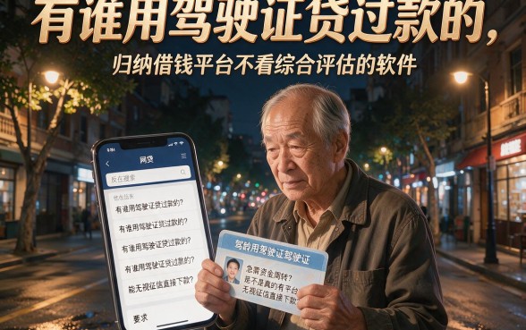 有谁用驾驶证贷过款的,归纳五个借钱平台不看综合评估的软件