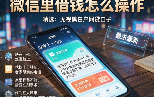 微信里借钱怎么操作，精选五个最新无视黑白户网贷口子