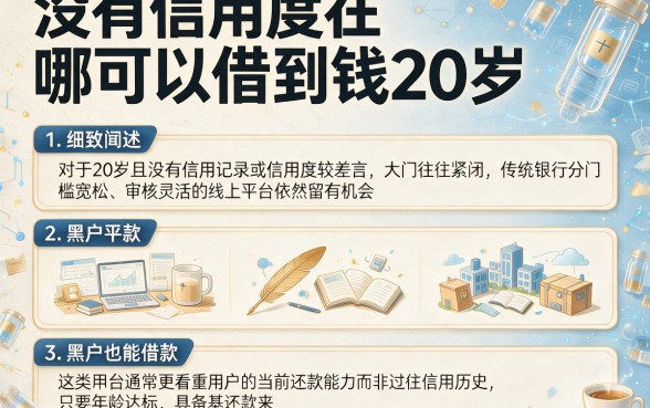 没有信用度在哪可以借到钱20岁,细致阐述五个黑户也能借款的平台