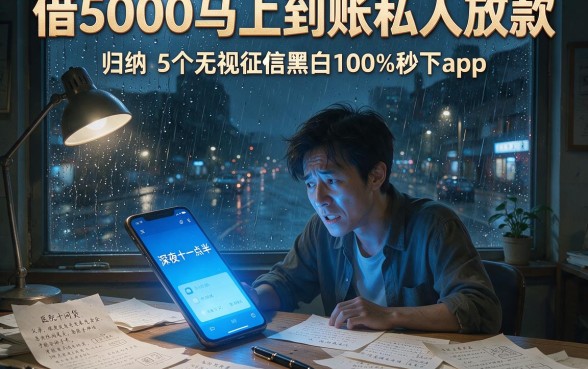 借5000马上到账私人放款,归纳5个无视征信黑白100%秒下app