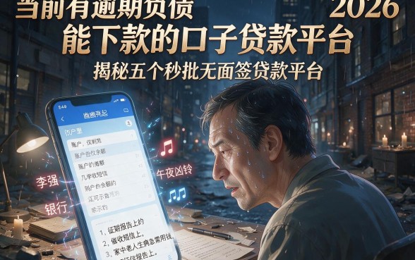 当前有逾期负债能下款的口子2026,揭秘五个秒批无面签贷款平台