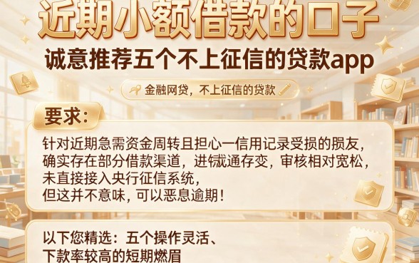 近期小额借款的口子,诚意推荐五个不上征信的贷款app
