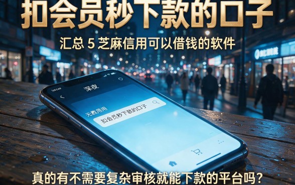 扣会员秒下款的口子，汇总5个芝麻信用可以借钱的软件