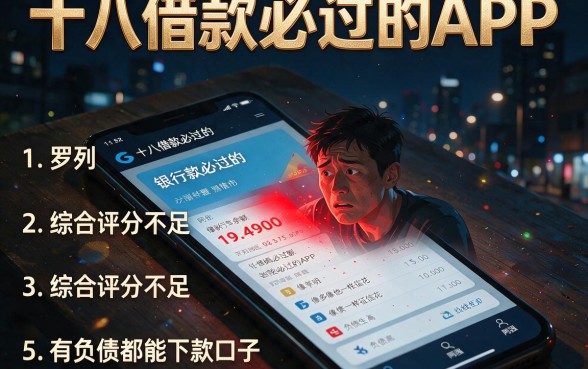 十八借款必过的APP,罗列5个综合评分不足有负债都能下款口子