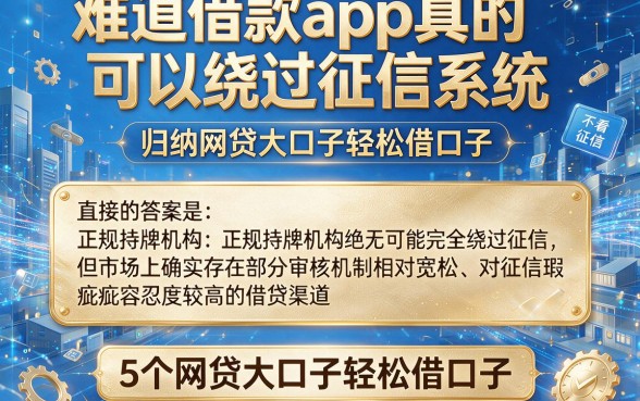难道借款app真的可以绕过征信系统,归纳5个网贷大口子轻松借口子
