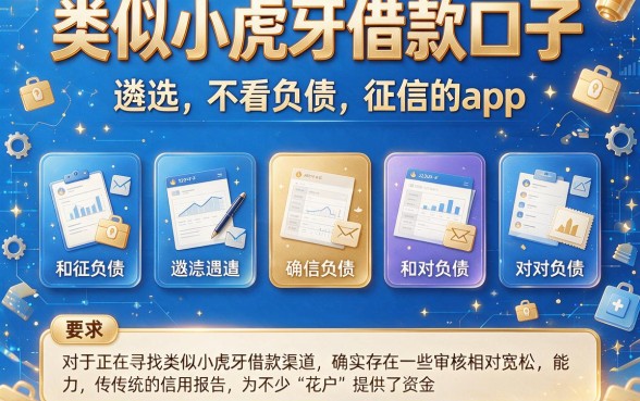 类似小虎牙借款口子,遴选五个不看负债和征信的app