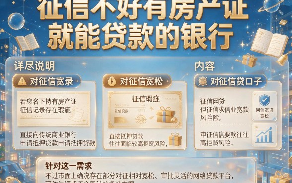 征信不好有房产证就能贷款的银行,详尽说明五个对征信宽松的网贷口子