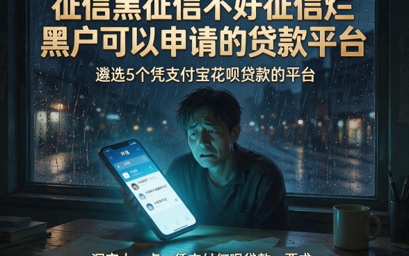 征信黑征信不好征信烂黑户可以申请的贷款平台，遴选5个凭支付宝花呗贷款的平台