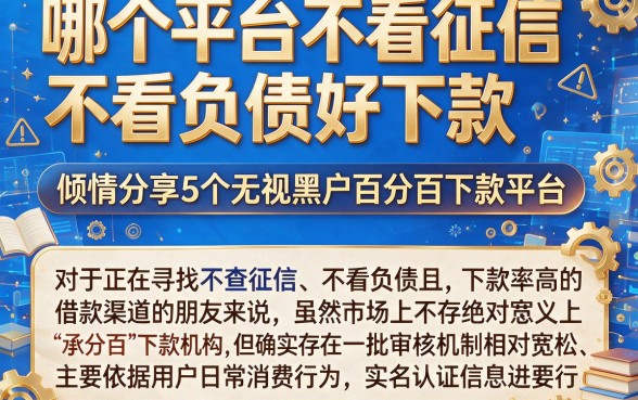 哪个平台不看征信不看负债好下款，倾情分享5个无视黑户百分百下款平台