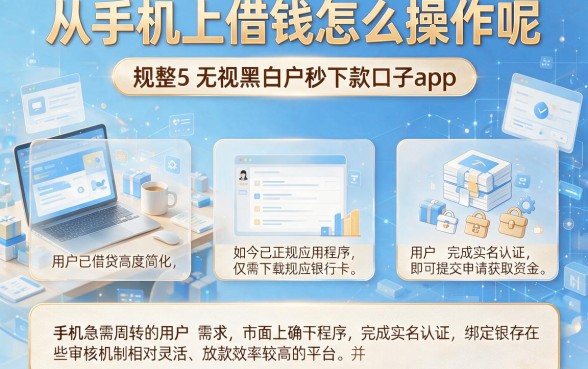 从手机上借钱怎么操作呢,规整5个无视黑白户秒下款口子app
