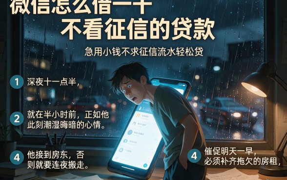 微信怎么借一千不看征信的贷款,条列5个急用小钱不求征信流水轻松贷的软件