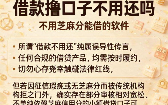 借款撸口子不用还吗,整理5个不用芝麻分能借的软件