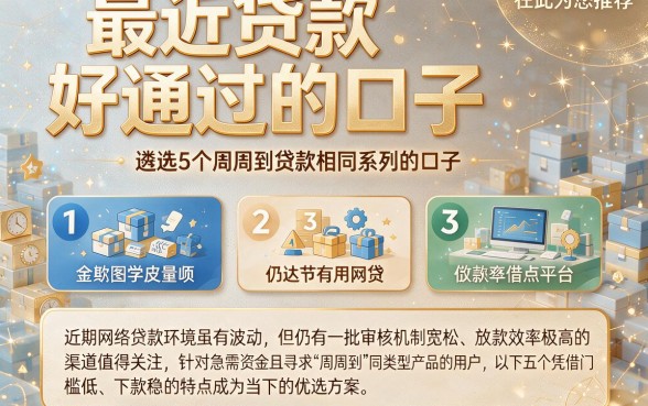 最近贷款好通过的口子,遴选5个周周到贷款相同系列的口子