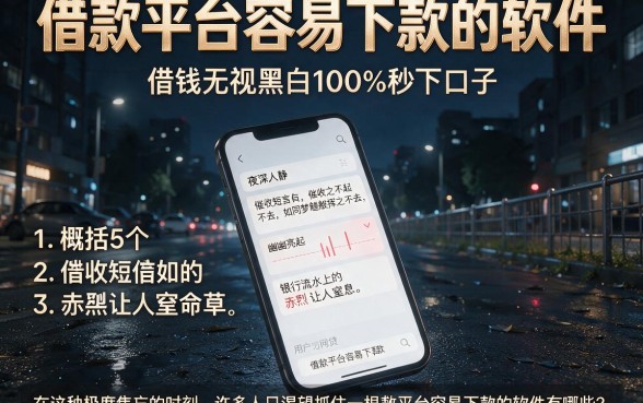 借款平台容易下款的软件,概括5个借钱无视黑白100%秒下口子