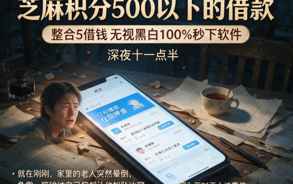 芝麻积分500以下的借款，整合5个借钱无视黑白100%秒下软件