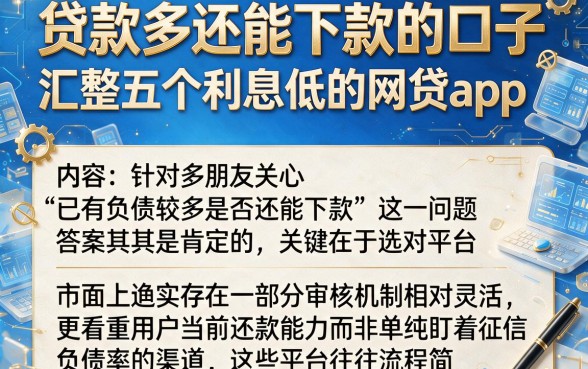 贷款多还能下款的口子,汇整五个利息低的网贷app