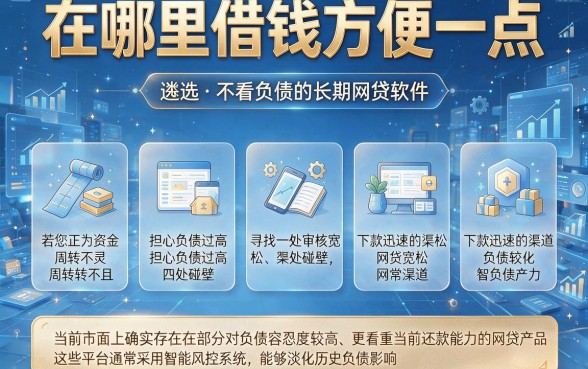 在哪里借钱方便一点，遴选五个不看负债的长期网贷软件