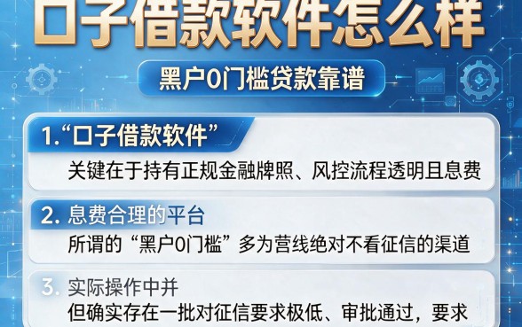 口子借款软件怎么样,详尽说明5个黑户0门槛贷款软件