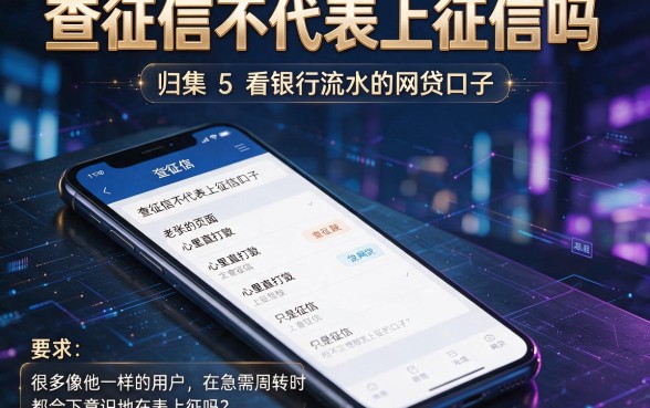 查征信不代表上征信吗,归集5个看银行流水的网贷口子
