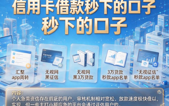 信用卡借款秒下的口子,汇整五个无视网黑征信黑3万贷款秒款app名单