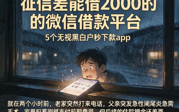 征信差能借2000的微信借款平台,详尽说明5个无视黑白户秒下款app