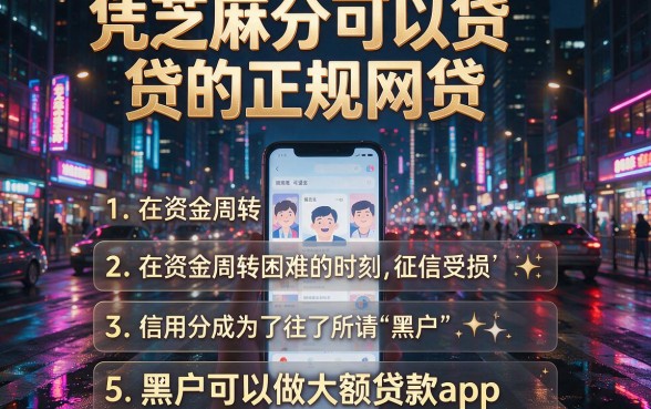 凭芝麻分可以贷的正规网贷,胪列五个黑户可以做大额贷款app