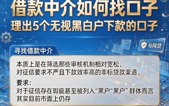 借款中介如何找口子,理出5个无视黑白户下款的口子