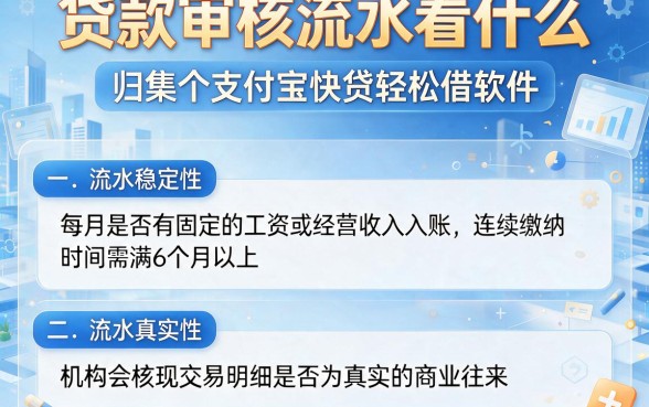 贷款审核流水看什么，归集五个支付宝快贷轻松借软件