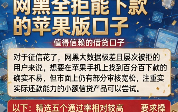 网黑全拒能下款的苹果版口子，罗列5个值得信赖的借贷口子