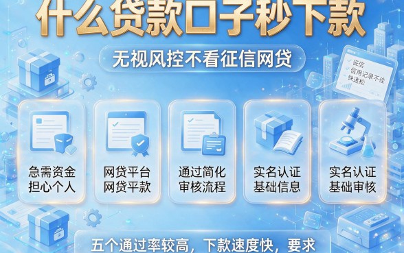 什么贷款口子秒下款,罗列五个无视风控不看征信的网贷