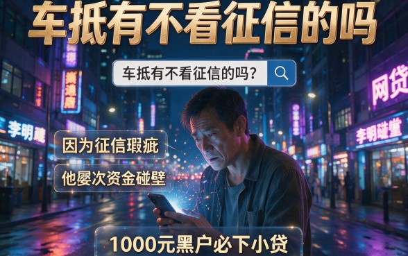 车抵有不看征信的吗,细致阐述五个1000元黑户必下小贷